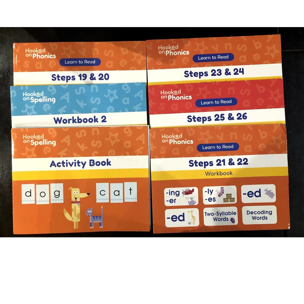 Lot of 6 Phonics Workbooks & 10 Readers